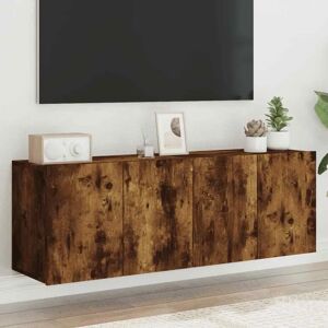 vidaXL Smoked Oak Wall-mounted TV Cabinet - 60x30x41 cm - 2 pcs vidaXL Smoked Oak Wall-mounted TV Cabinet - 60x30x41 cm - 2 pcs