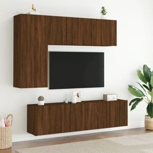 vidaXL TV Cabinets Wall-mounted Brown Oak 2 pcs - TV Cabinets vidaXL TV Cabinets Wall-mounted Brown Oak 2 pcs - TV Cabinets