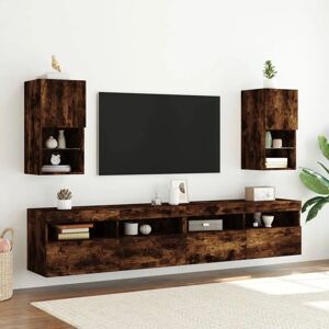 vidaXL TV Cabinet with LED Lights Smoked Oak 30.5x30x60 cm - TV cabinet vidaXL TV Cabinet with LED Lights Smoked Oak 30.5x30x60 cm - TV cabinet