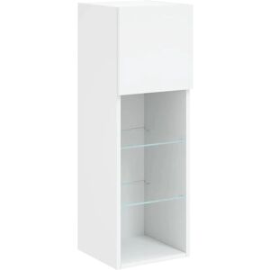 vidaXL White 30.5x30x90 cm TV Cabinet with LED Lights vidaXL White 30.5x30x90 cm TV Cabinet with LED Lights