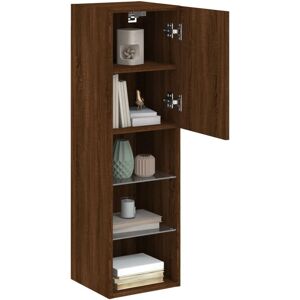 vidaXL 837027 Brown Oak TV Cabinet with LED Lights - TV Furniture vidaXL 837027 Brown Oak TV Cabinet with LED Lights - TV Furniture