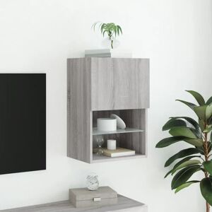 vidaXL Grey Sonoma TV Cabinet with LED Lights - 40.5x30x60 cm vidaXL Grey Sonoma TV Cabinet with LED Lights - 40.5x30x60 cm