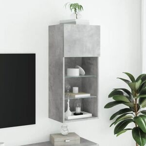 vidaXL Concrete Grey TV Cabinet with LED Lights - 40.5x30x90 cm vidaXL Concrete Grey TV Cabinet with LED Lights - 40.5x30x90 cm