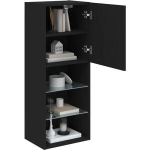 vidaXL TV Cabinet with LED Lights Black - Entertainment Centre vidaXL TV Cabinet with LED Lights Black - Entertainment Centre