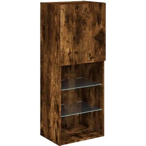vidaXL 837061 Smoked Oak TV Cabinet with LED Lights - TV Furniture vidaXL 837061 Smoked Oak TV Cabinet with LED Lights - TV Furniture