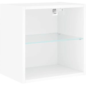 vidaXL Bedside Cabinet with LED Lights Wall-mounted Nightstand - Bedside Cabinet vidaXL Bedside Cabinet with LED Lights Wall-mounted Nightstand - Bedside Cabinet