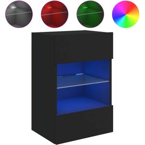 vidaXL 837093 Black TV Wall Cabinet with LED Lights - TV Cabinet vidaXL 837093 Black TV Wall Cabinet with LED Lights - TV Cabinet