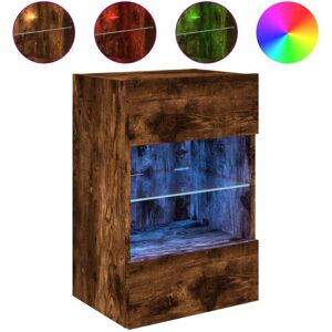 vidaXL TV Wall Cabinet with LED Lights Smoked Oak 78.5x30x60.5 cm vidaXL TV Wall Cabinet with LED Lights Smoked Oak 78.5x30x60.5 cm