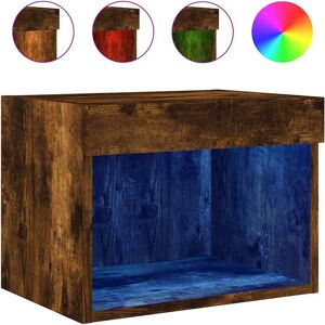 vidaXL Bedside Cabinet with LED Lights Wall-mounted Nightstand - Bedside Cabinet vidaXL Bedside Cabinet with LED Lights Wall-mounted Nightstand - Bedside Cabinet