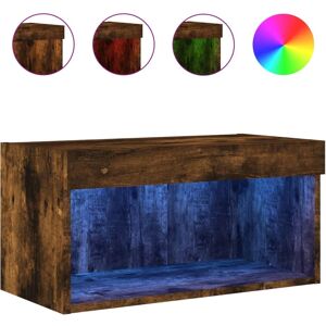 vidaXL TV Cabinet with LED Lights - Smoked Oak - 60x30x30 cm - TV Type vidaXL TV Cabinet with LED Lights - Smoked Oak - 60x30x30 cm - TV Type