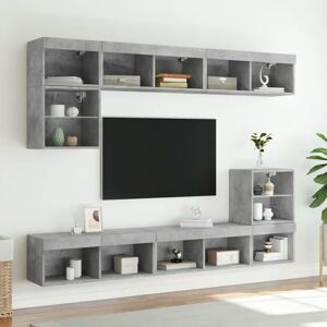 vidaXL 80x30x30cm Concrete Grey TV Cabinet with LED Lights vidaXL 80x30x30cm Concrete Grey TV Cabinet with LED Lights