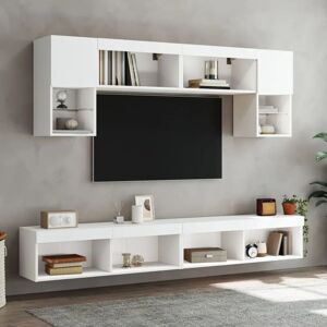 vidaXL TV Cabinet with LED Lights White 100x30x30 cm - TV Cabinet vidaXL TV Cabinet with LED Lights White 100x30x30 cm - TV Cabinet
