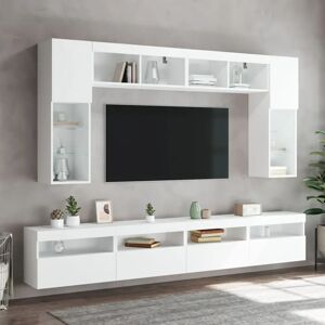 vidaXL 837183 White Wall-Mounted TV Cabinet with LED Lights - TV cabinet vidaXL 837183 White Wall-Mounted TV Cabinet with LED Lights - TV cabinet