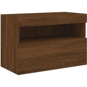 vidaXL Brun Eik LED Veggskap - Veggmontert oppbevaringsmøbel vidaXL Brun Eik LED Veggskap - Veggmontert oppbevaringsmøbel