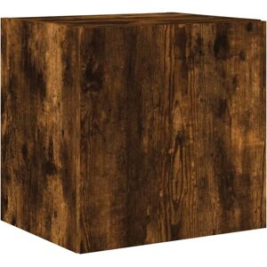 vidaXL TV Wall Cabinet with LED Lights Smoked Oak - TV Wall Cabinet vidaXL TV Wall Cabinet with LED Lights Smoked Oak - TV Wall Cabinet