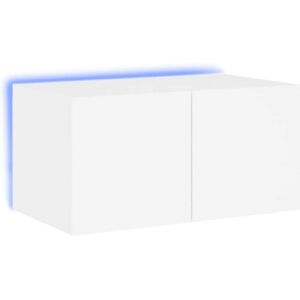 vidaXL White TV Wall Cabinet with LED Lights - TV Wall Cabinet vidaXL White TV Wall Cabinet with LED Lights - TV Wall Cabinet