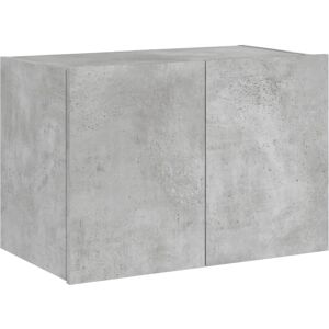 vidaXL TV Wall Cabinet with LED Lights - Wall Mounted TV Unit - Concrete Grey vidaXL TV Wall Cabinet with LED Lights - Wall Mounted TV Unit - Concrete Grey