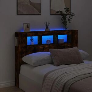 vidaXL Smoked Oak LED Headboard - Headboard vidaXL Smoked Oak LED Headboard - Headboard