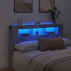vidaXL Concrete Grey LED Headboard - Headboard vidaXL Concrete Grey LED Headboard - Headboard