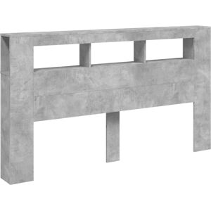 vidaXL LED Hovedgærde Betonggrå 180x18,5x103,5 cm Træmateriale - Hovedgærde vidaXL LED Hovedgærde Betonggrå 180x18,5x103,5 cm Træmateriale - Hovedgærde