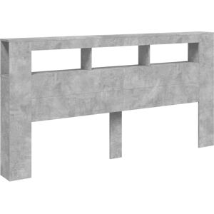 vidaXL Concrete Grey LED Headboard Bed Header Bedroom Storage - Headboard vidaXL Concrete Grey LED Headboard Bed Header Bedroom Storage - Headboard