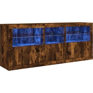 vidaXL Smoked Oak Sideboard with LED Lights - Sideboard vidaXL Smoked Oak Sideboard with LED Lights - Sideboard