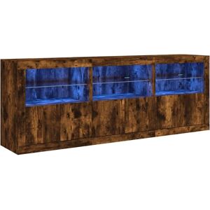 vidaXL Smoked Oak Sideboard with LED Lights - Sideboard vidaXL Smoked Oak Sideboard with LED Lights - Sideboard