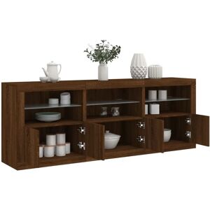 vidaXL Brown Oak Sideboard with LED Lights - Sideboard vidaXL Brown Oak Sideboard with LED Lights - Sideboard