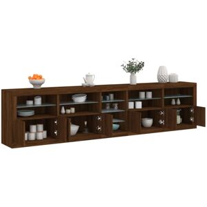 vidaXL Brown Oak Sideboard with LED Lights - Storage Cabinet vidaXL Brown Oak Sideboard with LED Lights - Storage Cabinet