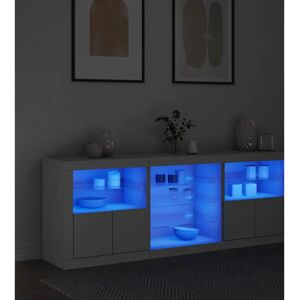 vidaXL White Sideboard with LED Lights 181.5x37x67 cm - Sideboard vidaXL White Sideboard with LED Lights 181.5x37x67 cm - Sideboard