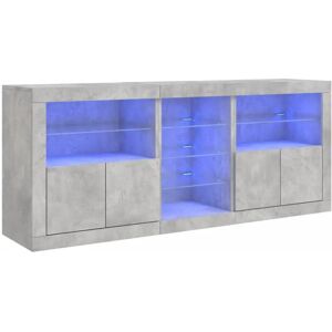 vidaXL Sideboard mit LED-Leuchten Beton Grau - Sideboard vidaXL Sideboard mit LED-Leuchten Beton Grau - Sideboard