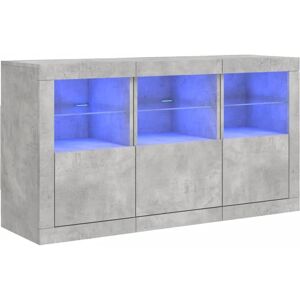 vidaXL Grey Concrete Sideboard with LED Lights - Sideboard vidaXL Grey Concrete Sideboard with LED Lights - Sideboard