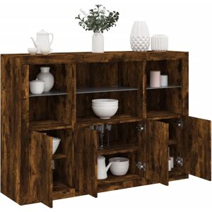 vidaXL Smoked Oak Sideboards with LED Lights - Sideboards vidaXL Smoked Oak Sideboards with LED Lights - Sideboards
