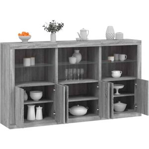vidaXL Grey Sonoma Sideboard - Modern with LED Lights vidaXL Grey Sonoma Sideboard - Modern with LED Lights