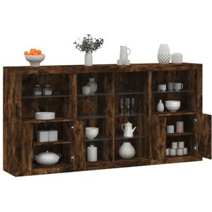 vidaXL Smoked Oak Sideboard with LED Lights vidaXL Smoked Oak Sideboard with LED Lights