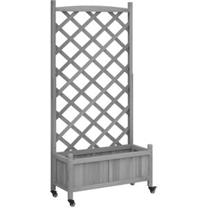 vidaXL Grå granplanter med klatrestativ og hjul vidaXL Grå granplanter med klatrestativ og hjul