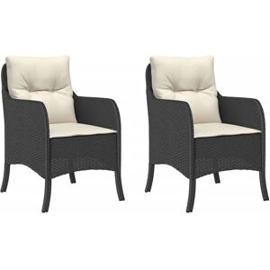Chaises de Jardin avec Coussins 2 pcs Rotin Noir - Chaises de Jardin - Publicité Chaises de Jardin avec Coussins 2 pcs Rotin Noir - Chaises de Jardin - Publicité