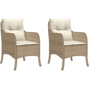 vidaXL Gartenstuhl - Poly Rattan Creme - Wetterfest vidaXL Gartenstuhl - Poly Rattan Creme - Wetterfest