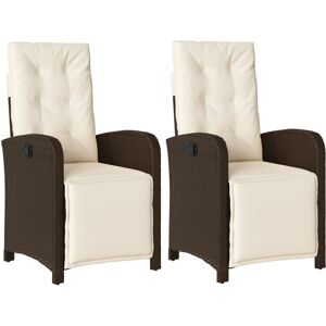Chaises de jardin inclinables vidaXL - Réglables, Durables, 2 pcs Chaises de jardin inclinables vidaXL - Réglables, Durables, 2 pcs