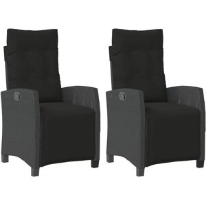 vidaXL Gartensessel - Verstellbar, Robust, Schwarz - Gartenmöbel vidaXL Gartensessel - Verstellbar, Robust, Schwarz - Gartenmöbel