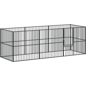 vidaXL Dog Playpen - 8 Panels - Black Steel - Dog Enclosure vidaXL Dog Playpen - 8 Panels - Black Steel - Dog Enclosure