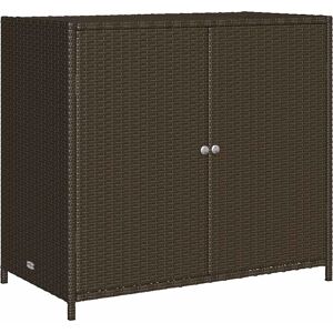 vidaXL Garden Storage Cabinet Brown 83x45x76 cm Poly Rattan - Garden Storage Cabinet vidaXL Garden Storage Cabinet Brown 83x45x76 cm Poly Rattan - Garden Storage Cabinet