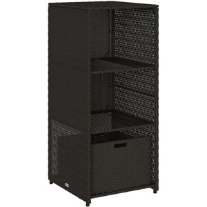 vidaXL Garden Storage Cabinet - Black PE Rattan - 50x55x115 cm vidaXL Garden Storage Cabinet - Black PE Rattan - 50x55x115 cm