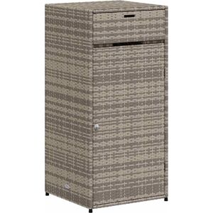 vidaXL Garden Storage Cabinet - Grey Poly Rattan Outdoor Storage Box Cupboard vidaXL Garden Storage Cabinet - Grey Poly Rattan Outdoor Storage Box Cupboard
