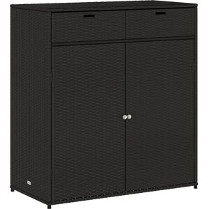 vidaXL Garden Storage Cabinet - Poly Rattan - Black - 105x55x113cm - Storage Cabinet vidaXL Garden Storage Cabinet - Poly Rattan - Black - 105x55x113cm - Storage Cabinet