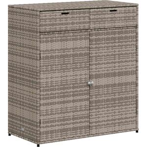 vidaXL Garden Storage Cabinet - Grey Poly Rattan - 105x55x113 cm vidaXL Garden Storage Cabinet - Grey Poly Rattan - 105x55x113 cm