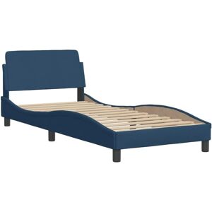 Vidaxl Blauw Bedframe met Stevige Poten en Golvend Ontwerp - Bedframe Vidaxl Blauw Bedframe met Stevige Poten en Golvend Ontwerp - Bedframe