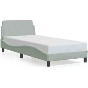 VidaXL Bettgestell - Hellgrau Samt Velours 90x190 cm - Bettgestell VidaXL Bettgestell - Hellgrau Samt Velours 90x190 cm - Bettgestell