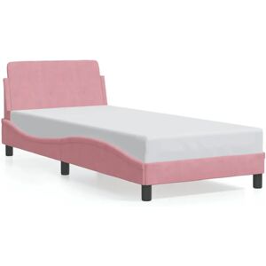 Cadre de lit VidaXL - Velours Rose 90x200 cm - Publicité Cadre de lit VidaXL - Velours Rose 90x200 cm - Publicité