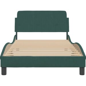 vidaXL Bettgestell - dunkelgrüner Samt - 100x200 cm vidaXL Bettgestell - dunkelgrüner Samt - 100x200 cm
